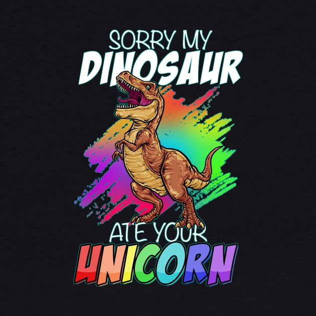 Funny T-Rex Unicorn Dinosaur Unicorn by GigibeanCreations